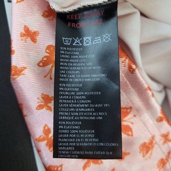 Urban Outfitters Womens Medium Satin Mini Dress Pink Butterfly Print Coquette - Picture 5 of 7